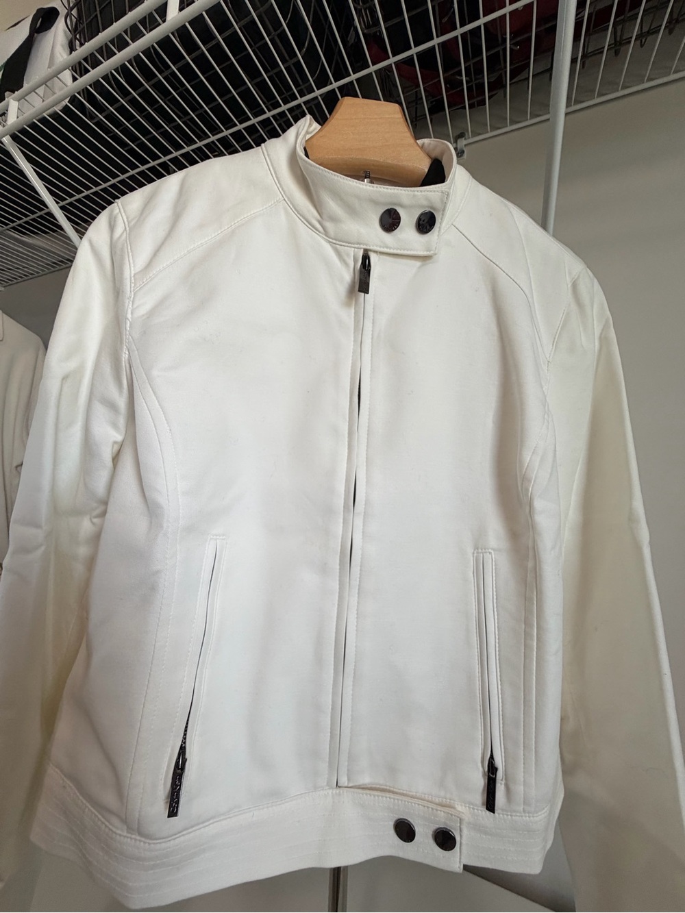 Women’s White Moto-Style Jacket - Picture 4 of 7